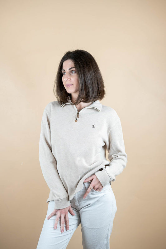 Half Zip Ralph Lauren ref: 1589 - BEIGE - S - amifrip - Friperie en ligne et vêtements vintage