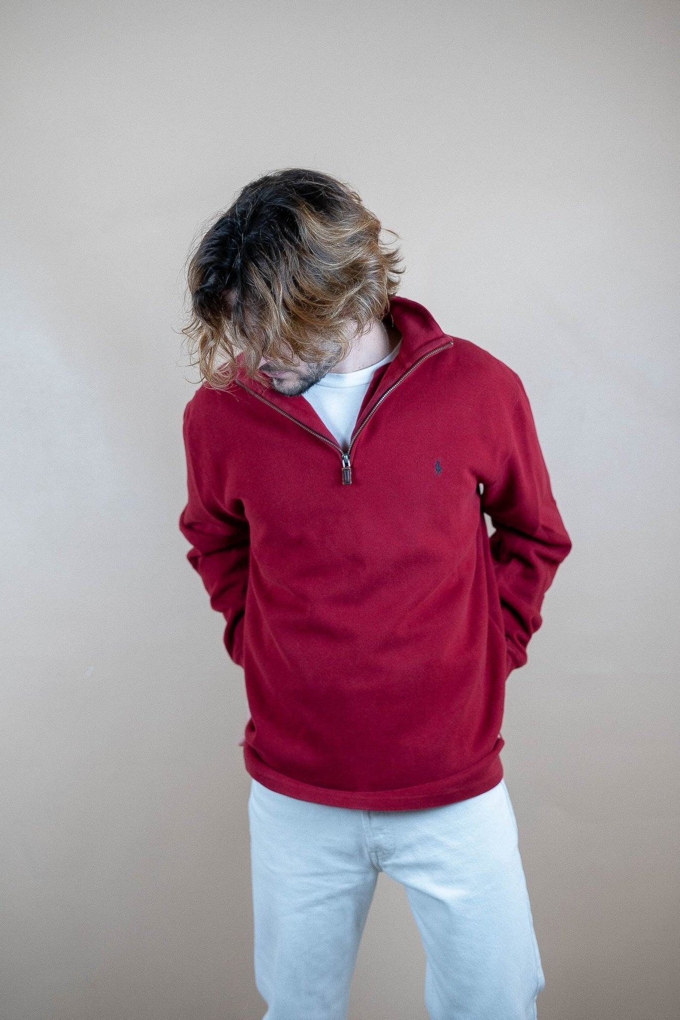 Half Zip Ralph Lauren ref: 1591 - ROUGE - L - amifrip - Friperie en ligne et vêtements vintage