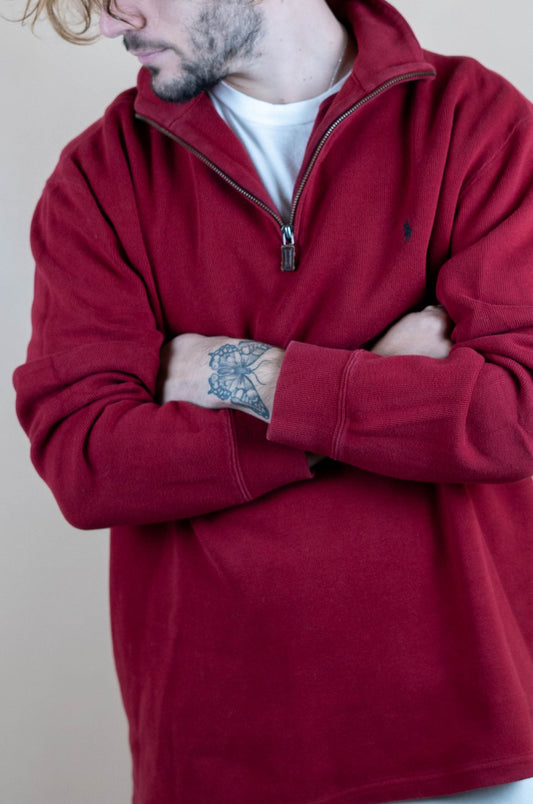 Half Zip Ralph Lauren ref: 1591 - ROUGE - L - amifrip - Friperie en ligne et vêtements vintage