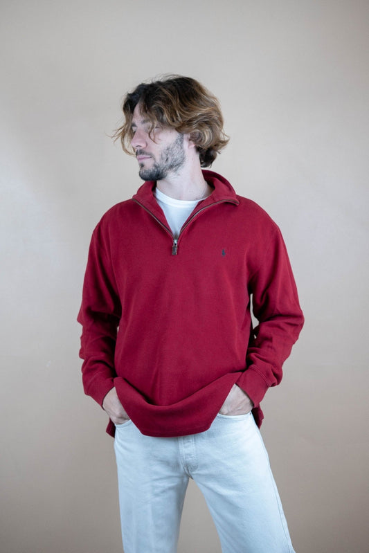 Half Zip Ralph Lauren ref: 1591 - ROUGE - L - amifrip - Friperie en ligne et vêtements vintage