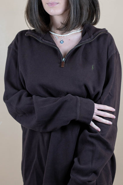 Half Zip Ralph Lauren ref: 1592 - MARRON - L - amifrip - Friperie en ligne et vêtements vintage