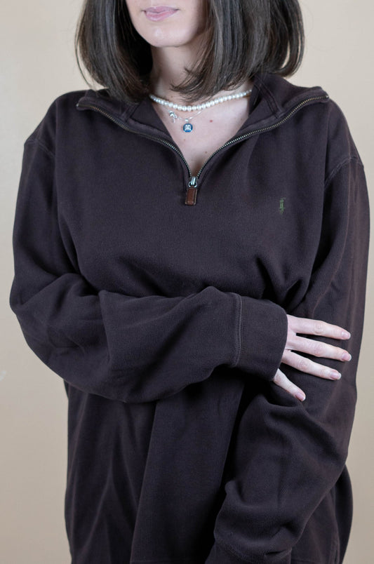 Half Zip Ralph Lauren ref: 1592 - MARRON - L - amifrip - Friperie en ligne et vêtements vintage
