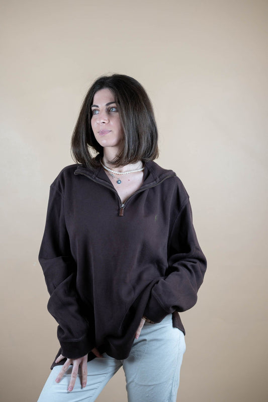 Half Zip Ralph Lauren ref: 1592 - MARRON - L - amifrip - Friperie en ligne et vêtements vintage
