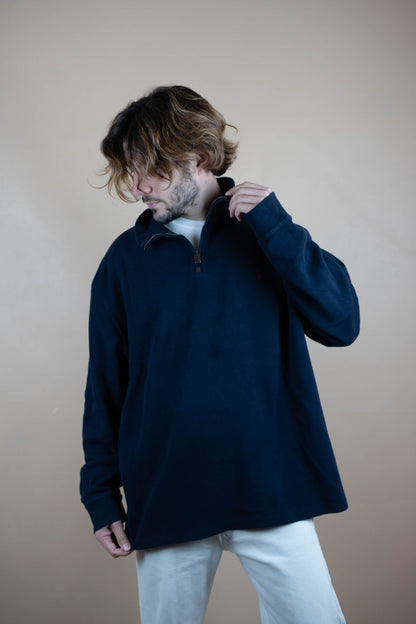 Half Zip Ralph Lauren ref: 1593 - BLEU MARINE - 2XL - amifrip - Friperie en ligne et vêtements vintage