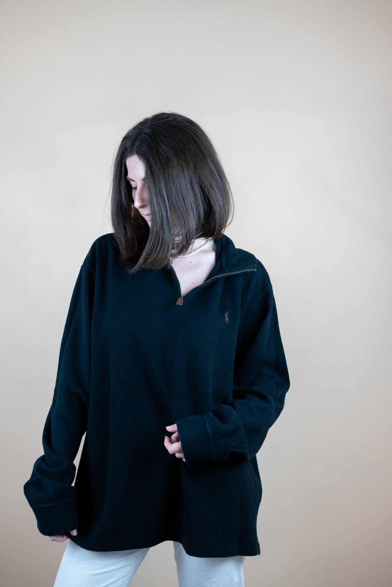 Half Zip Ralph Lauren ref: 1598 - BLEU MARINE - XL - amifrip - Friperie en ligne et vêtements vintage