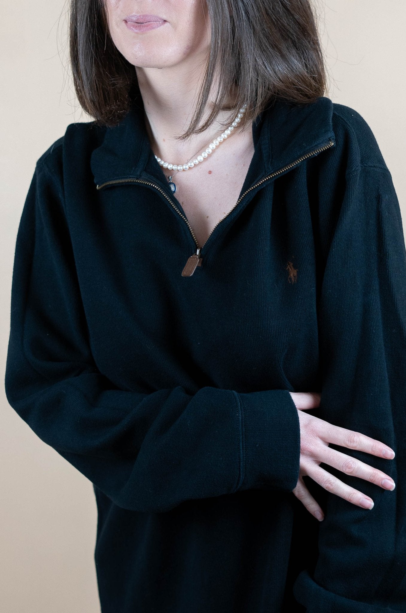 Half Zip Ralph Lauren ref: 1598 - BLEU MARINE - XL - amifrip - Friperie en ligne et vêtements vintage