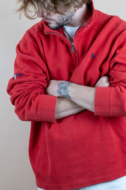 Half Zip Ralph Lauren ref: 1601 - ROUGE - XL - amifrip - Friperie en ligne et vêtements vintage