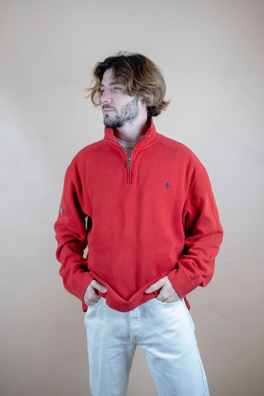 Half Zip Ralph Lauren ref: 1601 - ROUGE - XL - amifrip - Friperie en ligne et vêtements vintage