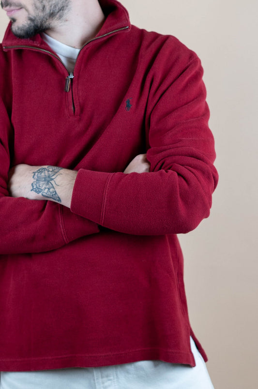 Half Zip Ralph Lauren ref: 1602 - BORDEAUX - M - amifrip - Friperie en ligne et vêtements vintage