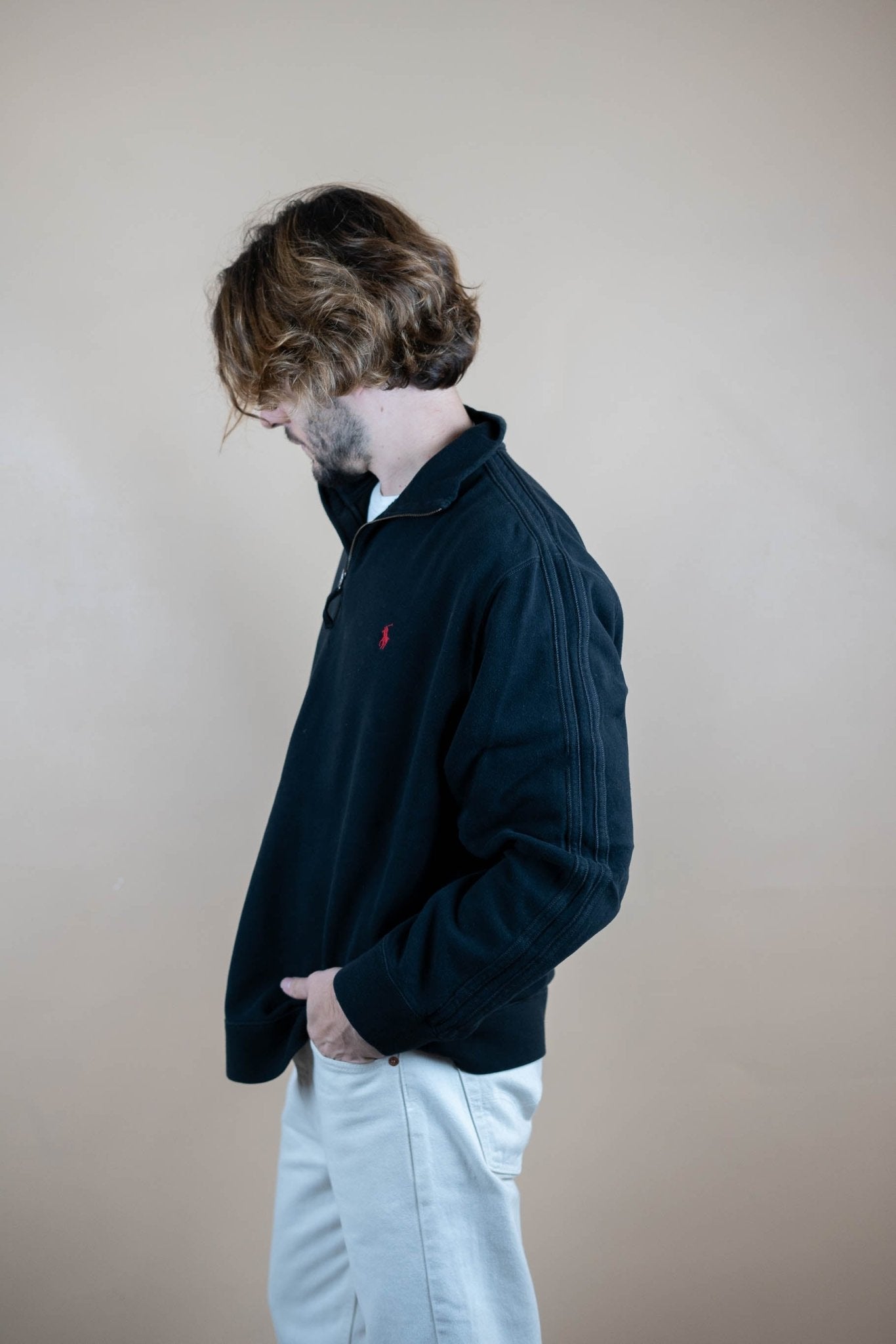 Half Zip Ralph Lauren ref: 1603 - NOIR - L - amifrip - Friperie en ligne et vêtements vintage