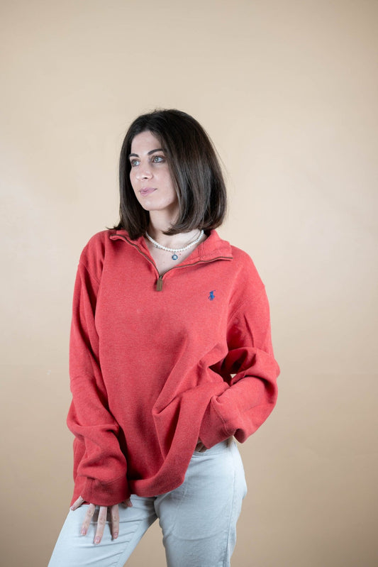 Half Zip Ralph Lauren ref: 1609 - CORAIL - L - amifrip - Friperie en ligne et vêtements vintage