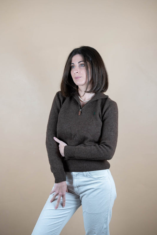 Half Zip Ralph Lauren ref: 1724 - MARRON - S - amifrip - Friperie en ligne et vêtements vintage