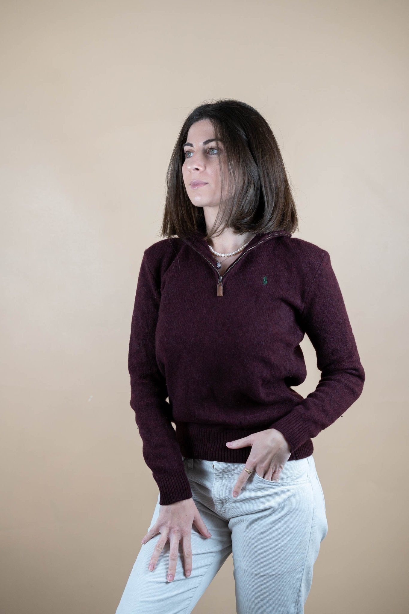 Half Zip Ralph Lauren ref: 1725 - BORDEAUX - S - amifrip - Friperie en ligne et vêtements vintage