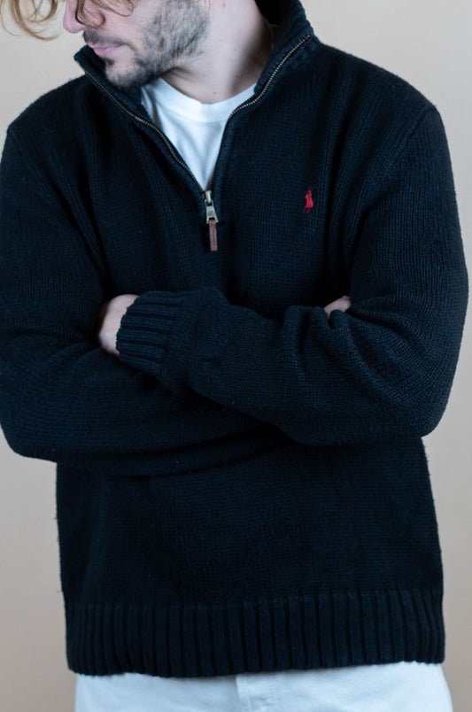 Half Zip Ralph Lauren ref: 1733 - NOIR - M - amifrip - Friperie en ligne et vêtements vintage