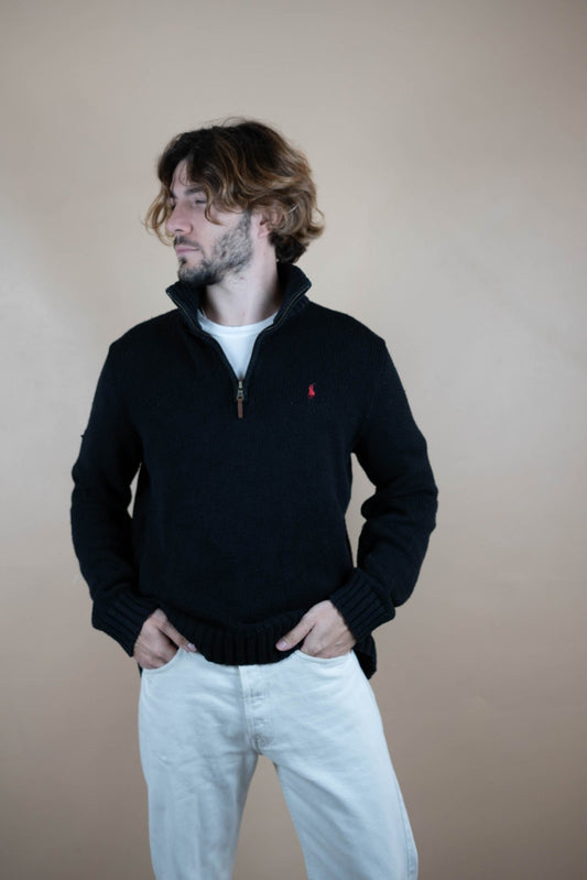 Half Zip Ralph Lauren ref: 1733 - NOIR - M - amifrip - Friperie en ligne et vêtements vintage