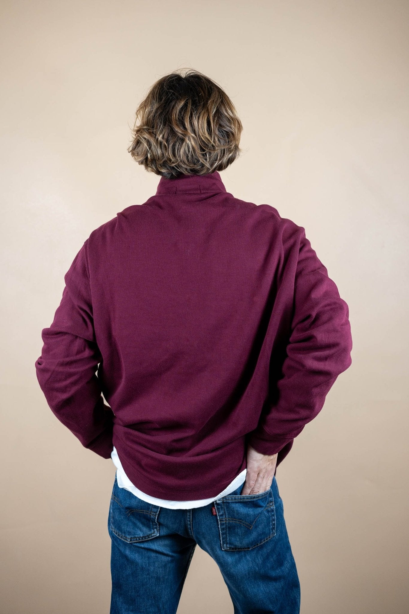 Half Zip Ralph Lauren ref: 1749 - BORDEAUX - 2XL - amifrip - Friperie en ligne et vêtements vintage