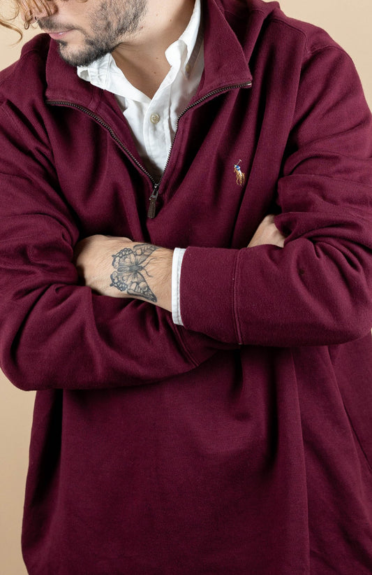 Half Zip Ralph Lauren ref: 1749 - BORDEAUX - 2XL - amifrip - Friperie en ligne et vêtements vintage