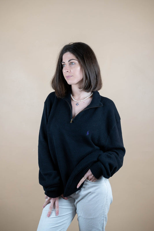 Half Zip Ralph Lauren ref: 1753 - NOIR - XL - amifrip - Friperie en ligne et vêtements vintage
