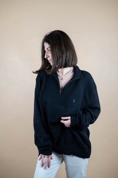 Half Zip Ralph Lauren ref: 1753 - NOIR - XL - amifrip - Friperie en ligne et vêtements vintage