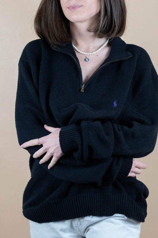 Half Zip Ralph Lauren ref: 1753 - NOIR - XL - amifrip - Friperie en ligne et vêtements vintage