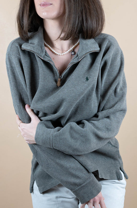 Half Zip Ralph Lauren ref: 1755 - GRIS - L - amifrip - Friperie en ligne et vêtements vintage