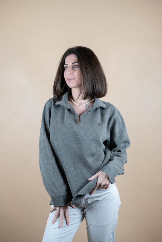 Half Zip Ralph Lauren ref: 1755 - GRIS - L - amifrip - Friperie en ligne et vêtements vintage