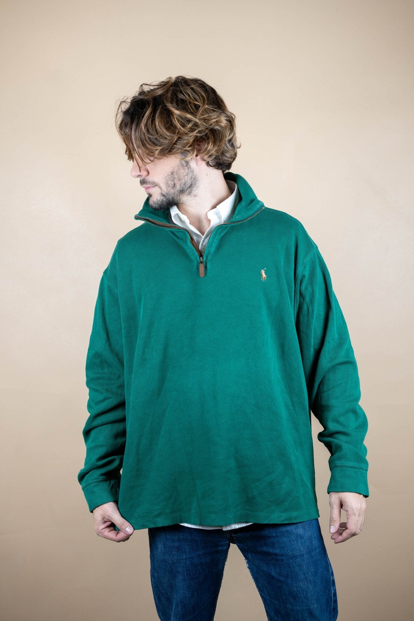 Half Zip Ralph Lauren ref: 1762 - VERT - 2XL - amifrip - Friperie en ligne et vêtements vintage