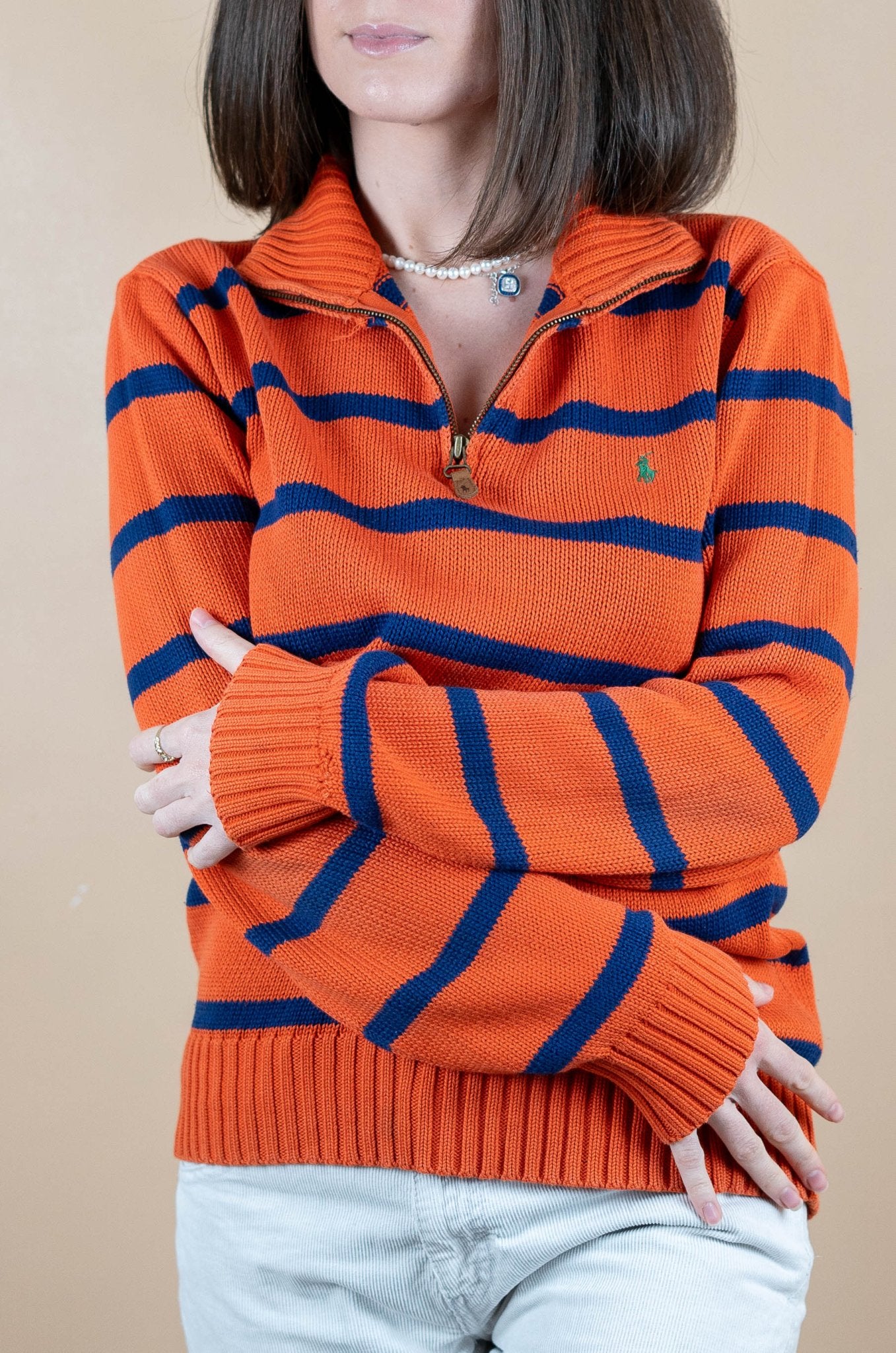 Half Zip Ralph Lauren ref: 1763 - ORANGE - L - amifrip - Friperie en ligne et vêtements vintage