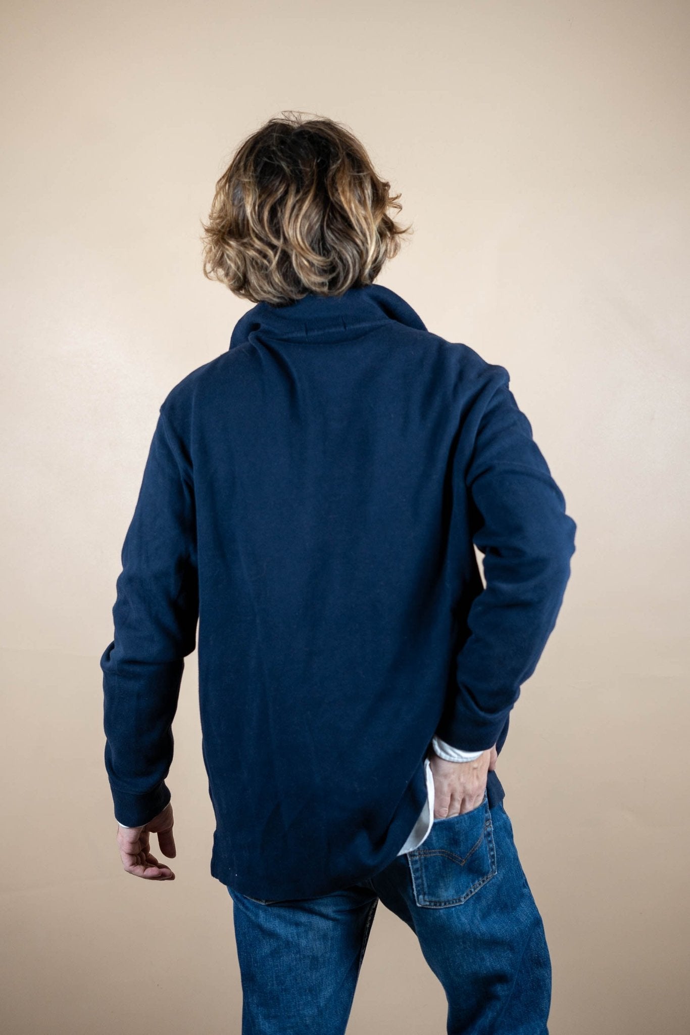 Half Zip Ralph Lauren ref: 1765 - BLEU MARINE - L - amifrip - Friperie en ligne et vêtements vintage