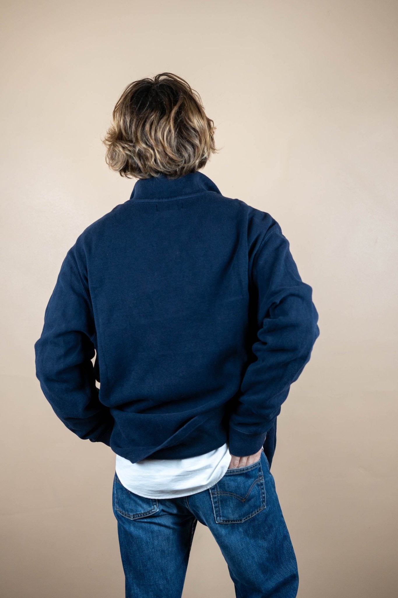 Half Zip Ralph Lauren ref: 1766 - BLEU MARINE - 2XL - amifrip - Friperie en ligne et vêtements vintage