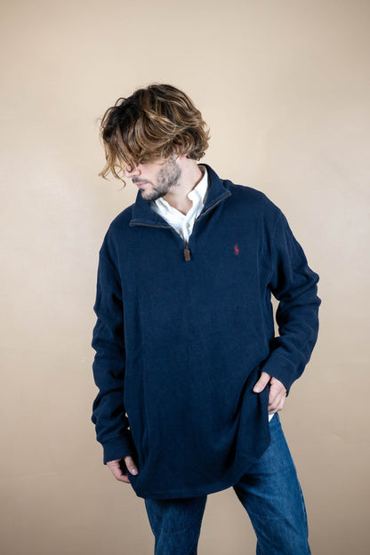 Half Zip Ralph Lauren ref: 1766 - BLEU MARINE - 2XL - amifrip - Friperie en ligne et vêtements vintage