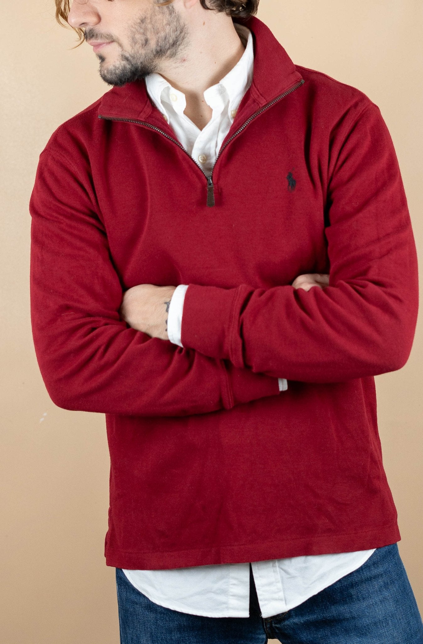 Half Zip Ralph Lauren ref: 1767 - ROUGE - S - amifrip - Friperie en ligne et vêtements vintage