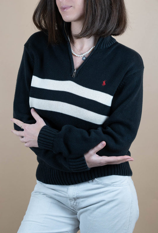Half Zip Ralph Lauren ref: 1768 - NOIR - M - amifrip - Friperie en ligne et vêtements vintage