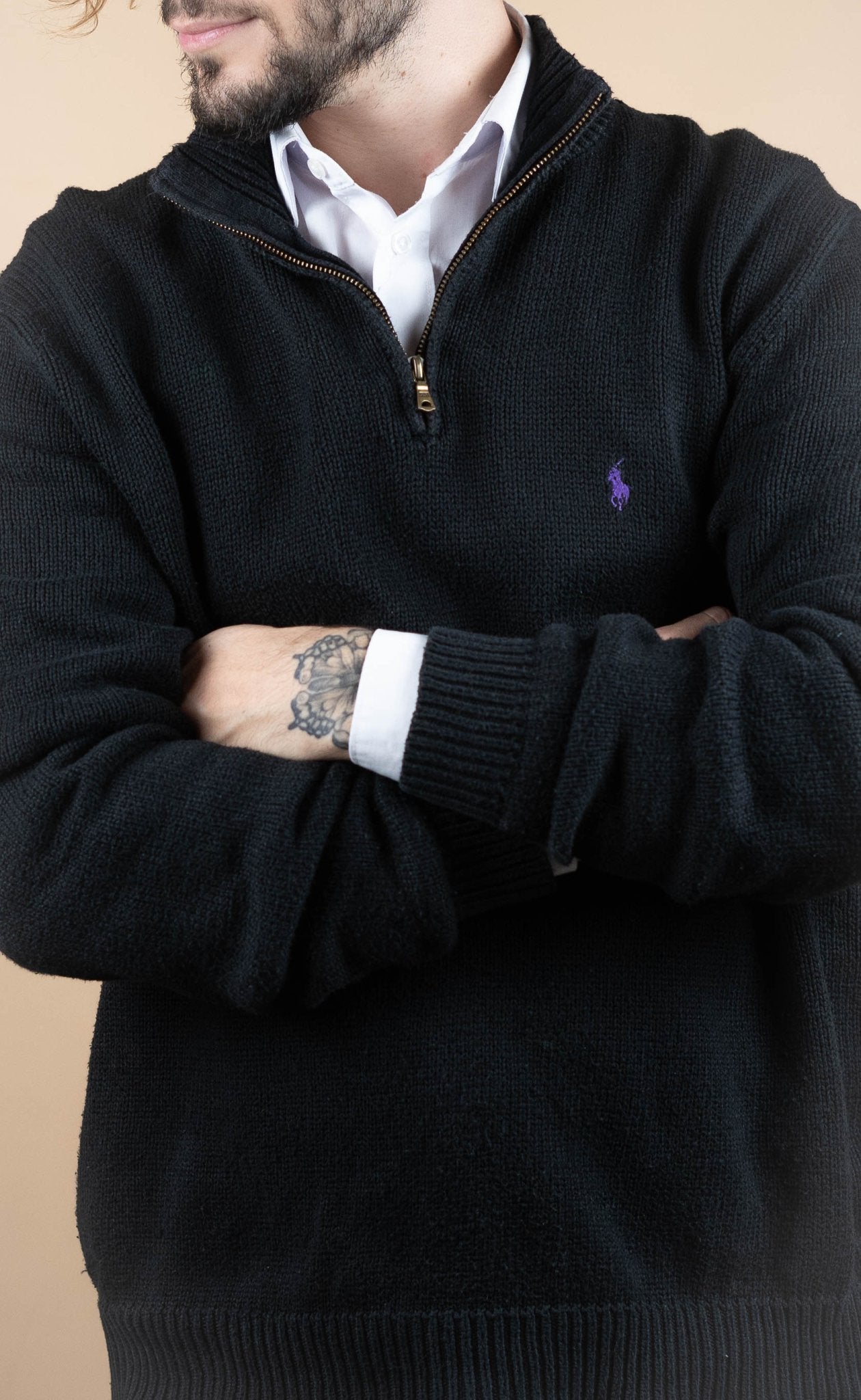 Half Zip Ralph Lauren ref: 1792 - NOIR - XL - amifrip - Friperie en ligne et vêtements vintage