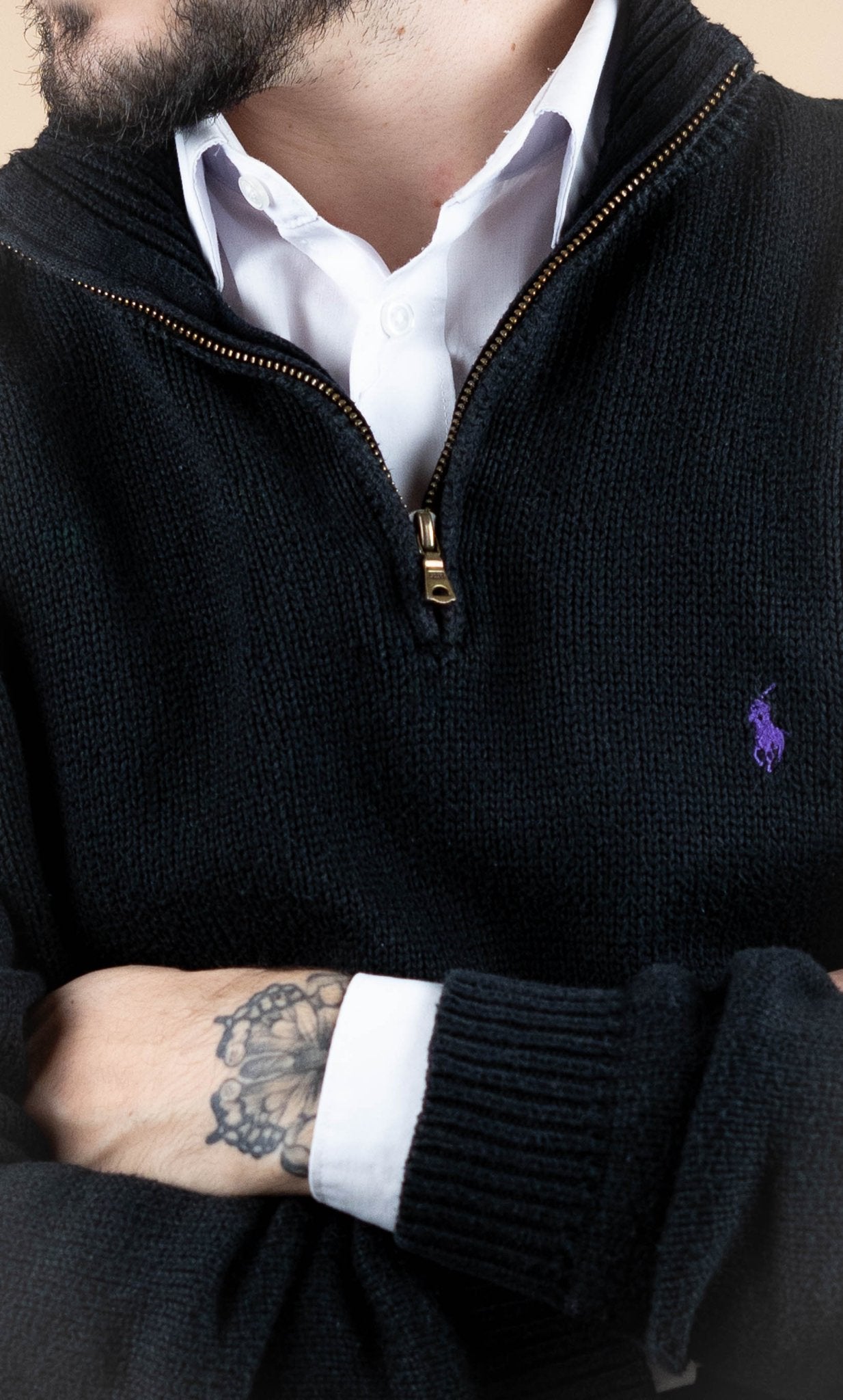 Half Zip Ralph Lauren ref: 1792 - NOIR - XL - amifrip - Friperie en ligne et vêtements vintage