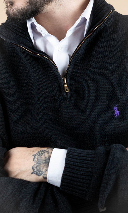 Half Zip Ralph Lauren ref: 1792 - NOIR - XL - amifrip - Friperie en ligne et vêtements vintage