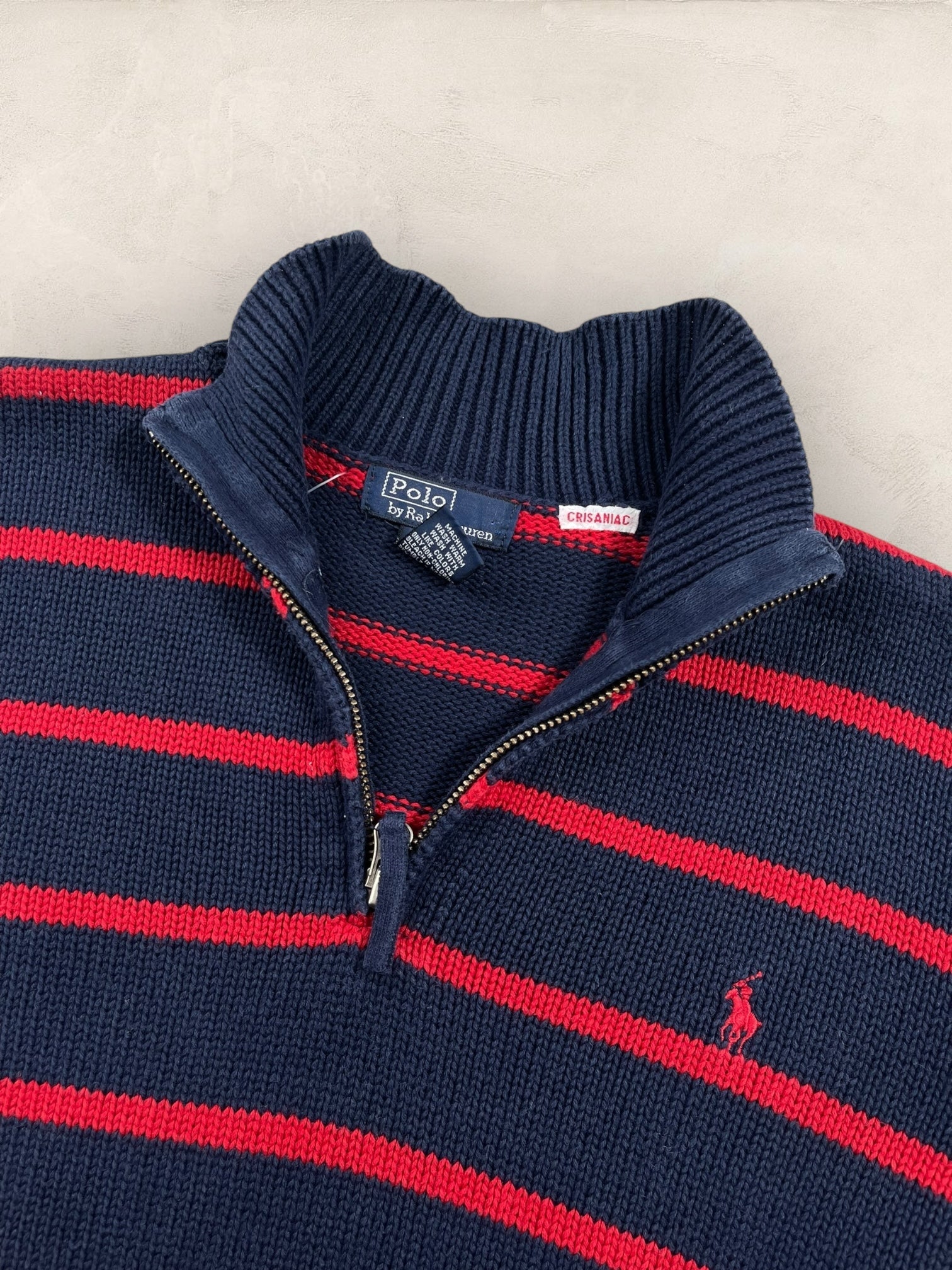 Half - zip Ralph Lauren Ref: 2635 - BLEU MARINE - S - amifrip - Friperie en ligne et vêtements vintage
