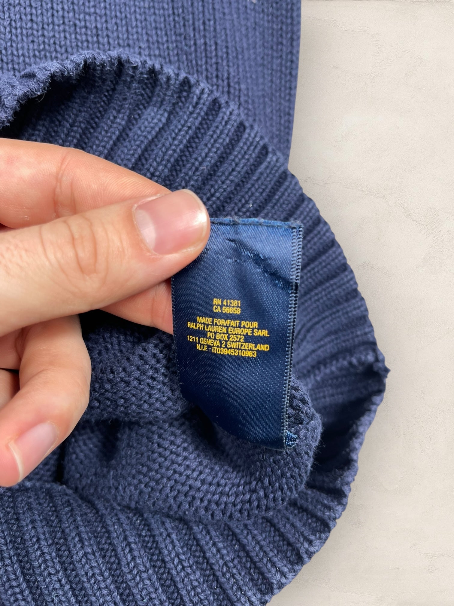 Half - zip Ralph Lauren Ref: 2655 - BLEU MARINE - S - amifrip - Friperie en ligne et vêtements vintage