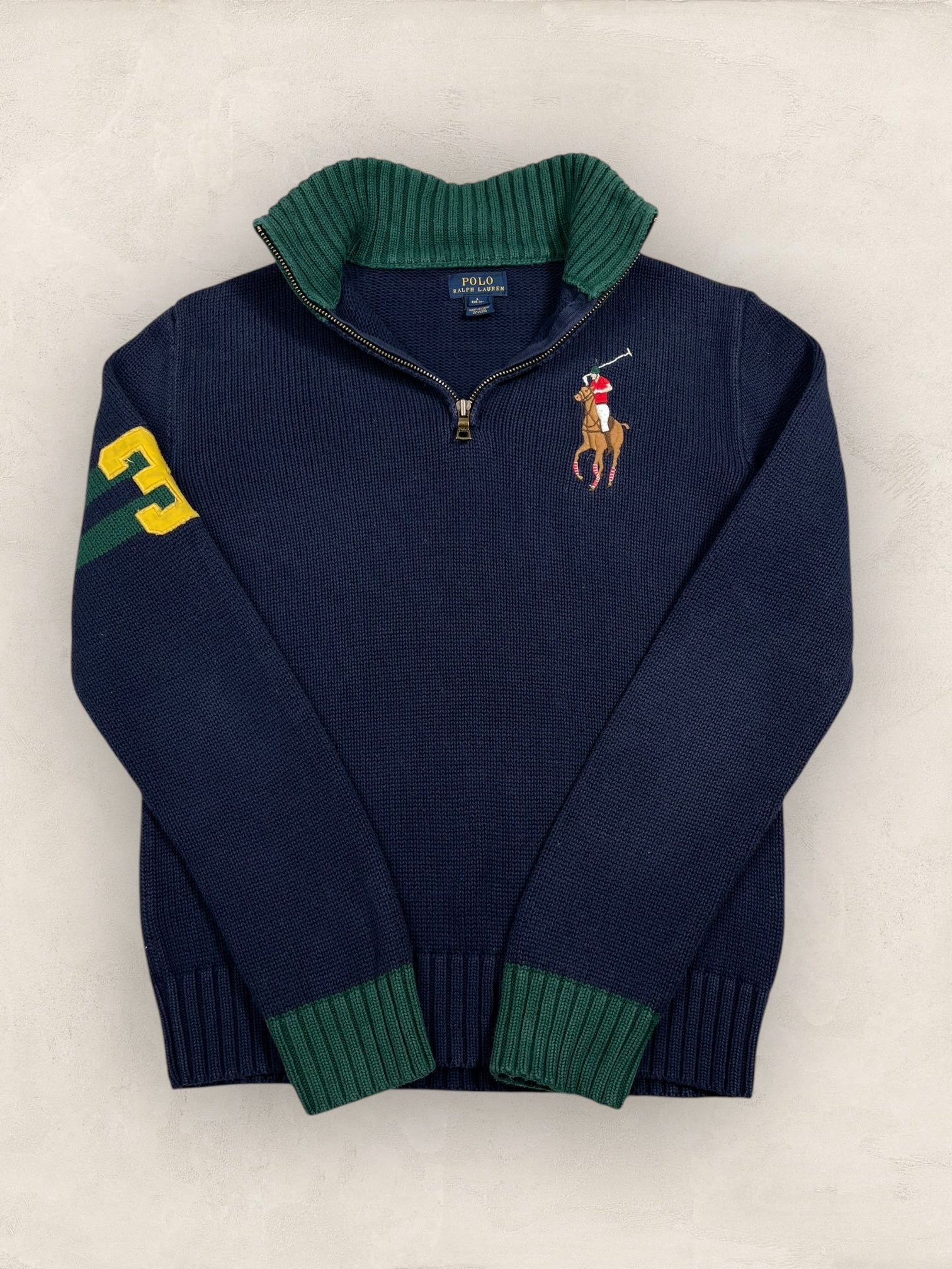Half - zip Ralph Lauren Ref: 2655 - BLEU MARINE - S - amifrip - Friperie en ligne et vêtements vintage