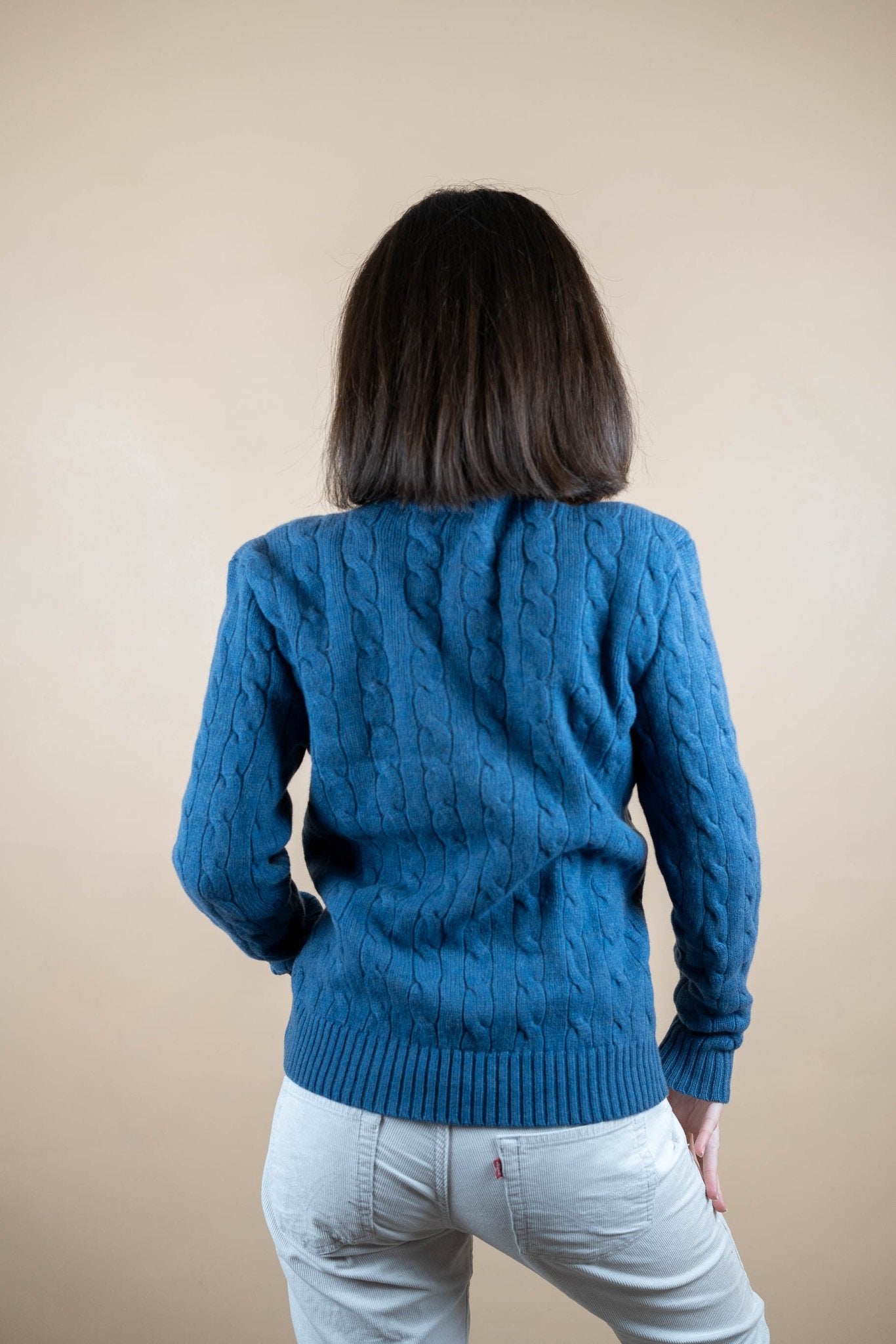 Half Zip Ralph Lauren Torsadée ref: 1729 - BLEU - S - amifrip - Friperie en ligne et vêtements vintage