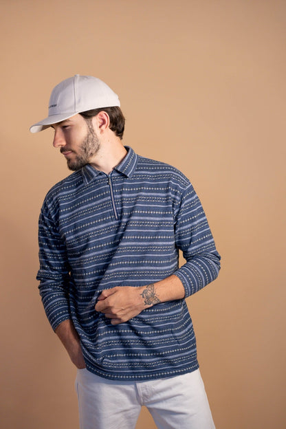 Polo manches longues homme 687 - S - BLEU - amifrip - Friperie en ligne et vêtements vintage