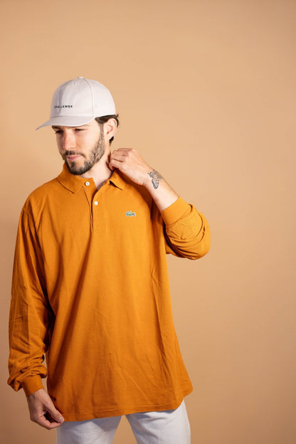 Polo manches longues Lacoste 873 - ORANGE - XL - amifrip - Friperie en ligne et vêtements vintage
