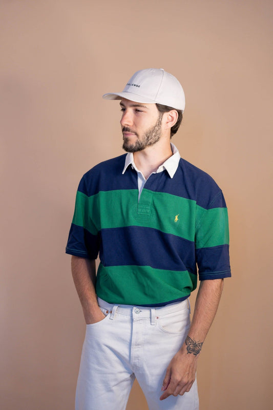 POLO RALPH LAUREN HOMME 889 - VERT/BLEU - L - amifrip - Friperie en ligne et vêtements vintage