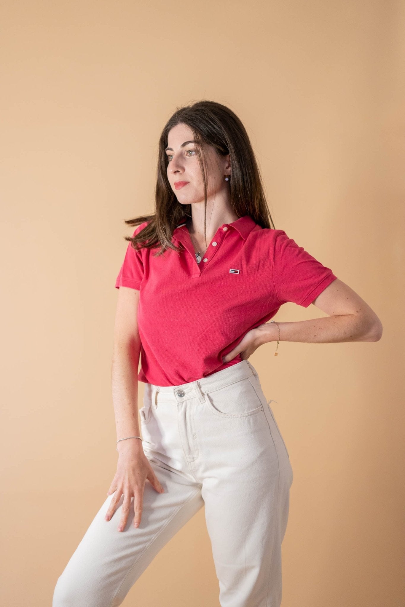 Polo Tommy Hilfiger Femme 809 - ROSE - XS - amifrip - Friperie en ligne et vêtements vintage