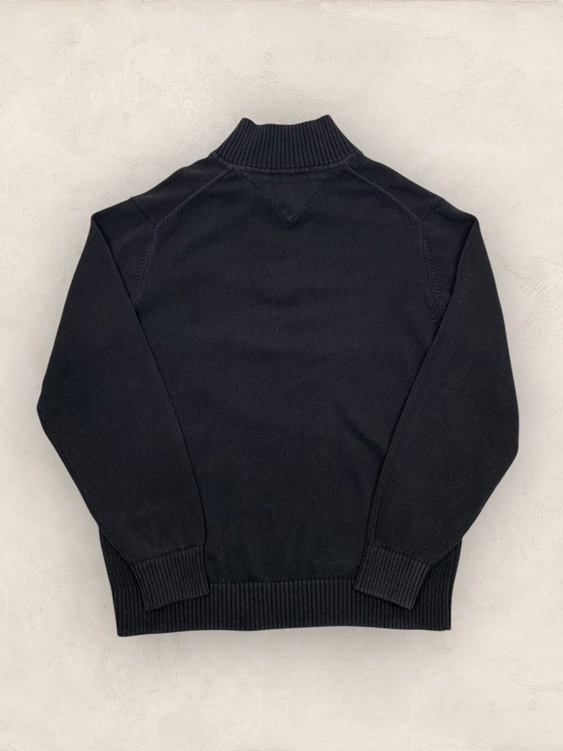 Pull 1/4 zip, Demi - zip Tommy Hilfiger - homme L - noir - Très bon état - Ts0147 - amifrip