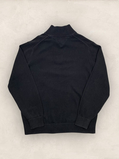 Pull 1/4 zip, Demi - zip Tommy Hilfiger - homme L - noir - Très bon état - Ts0147 - amifrip