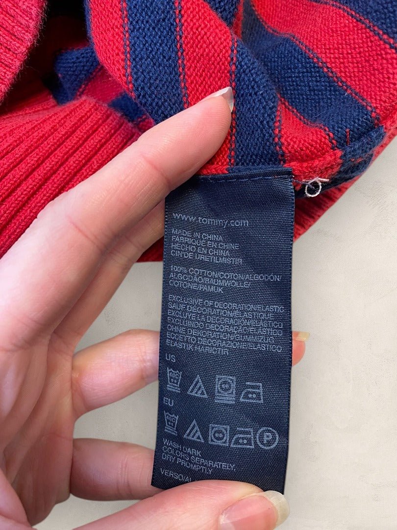 Pull 1/4 zip, Demi - zip tommy Hilfiger - homme S - rouge - Très bon état - Ts0134 - amifrip