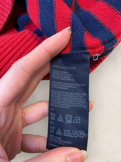 Pull 1/4 zip, Demi - zip tommy Hilfiger - homme S - rouge - Très bon état - Ts0134 - amifrip