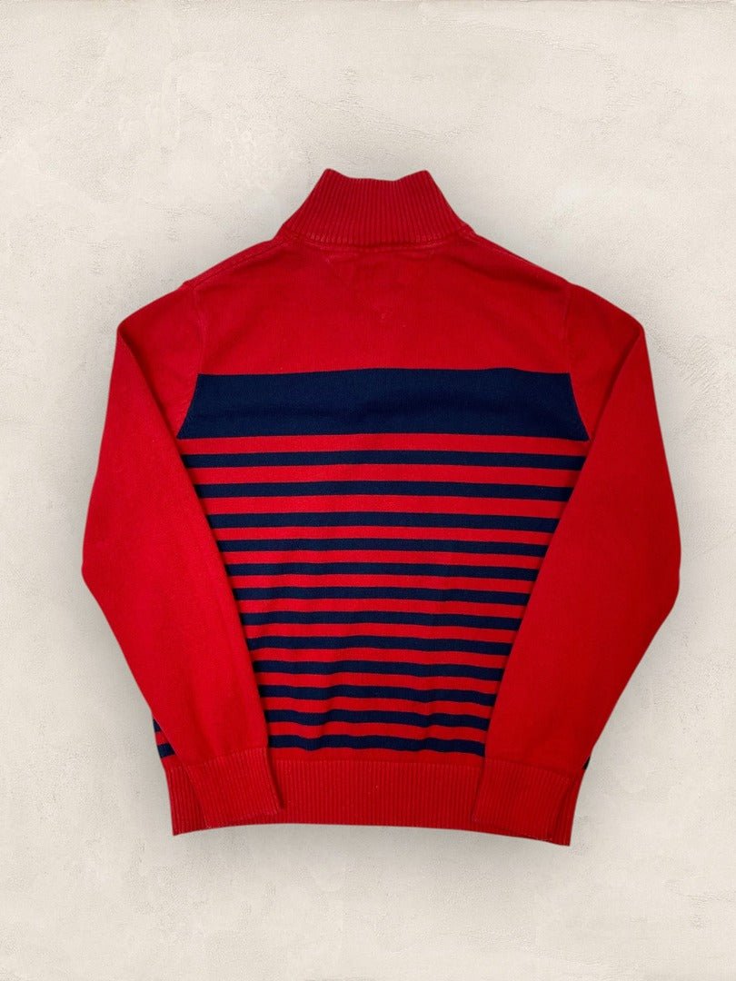 Pull 1/4 zip, Demi - zip tommy Hilfiger - homme S - rouge - Très bon état - Ts0134 - amifrip