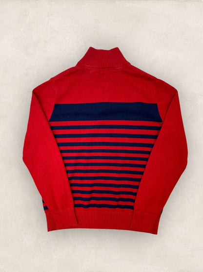 Pull 1/4 zip, Demi - zip tommy Hilfiger - homme S - rouge - Très bon état - Ts0134 - amifrip